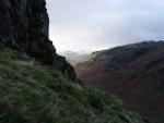 Rising steeply up the shoulder of Eagle Crag.