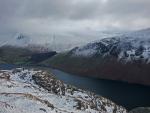 Wastwater with Scafells among the snow clouds.