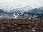 The Crinkles, Bowfell and Esk Pike on the skyline.