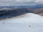 Brown Crag at the bottom of the snow slope.