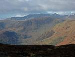 From Gowbarrow Fell. The Helvellyn ridge on the skyline behind Sheffield Pike.