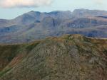 Zoom to Rydal Fell,with the Langdale Pikes in the mid distance. Bowfell, Esk Pike and the Scafells beyond.