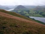 Mellbreak with Crummock Water on the left and Loweswater on the right.