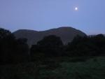 There's hardly enough light yet to read the map. The moon over Mellbreak.