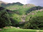The winding track up to Easedale Tarn by the side of Sourmilk Gill.