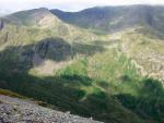 Dollywaggon Pike. Ruthwaite Cove in shadow.