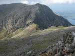 Scafell and Mickledore from Scafell Pike.