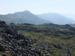 Looking along the ridge from Esk Pike to Bowfell and the Crinkles.
