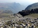Walking the ridge towards Bowfell. Pike o Stickle across the valley.