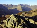 Crinkle Crags and Bowfell from Lingmoor Fell.