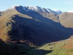 Close up of Bowfell and the ridge extending to Esk Pike and Great End .