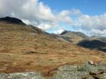 Pike o' Blisco on the left and Bowfell on the right.
