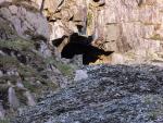 Close up of the cave/quarry below Rainsbarrow Crag.
