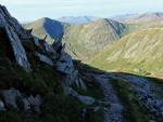 From the track down to Nan Bield Pass.