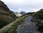 Further along the track and Esk Buttress and Ill Crag come into view.