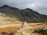 Scafell Pike, Dow Crag and Ill Crag above Great Moss.