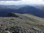 Looking south along the ridge from Scafell. Harter Fell in the distance.