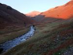 Looking back up Eskdale. Bowfell in the distance.