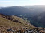 Looking back down Birkhouse Moor to Grisedale.