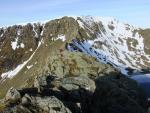 The exit ramp from Striding Edge is free of snow.