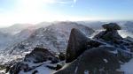 Bowfell summit. Perfect morning but really cold in the wind.