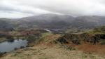Elter Water in the mid distance with Wetherlam and the Coniston Fells beyond.