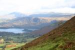 Coledale Horseshoe walk. Clough Head across Derwent Water.