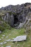 The mountain honeycombed by shafts.