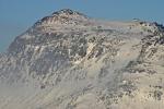 A close up of Bowfell.Showing the track up from Three Tarns.