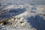 Looking down onto the summit of Seat Sandal.