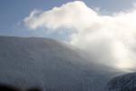 A faint track up the snow slope towards Skiddaw.