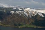 Barf rising up from Bassenthwaite with a snowy Lord's Seat to the right.