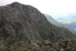 Scafell.Lords Rake towards bottom right of crag