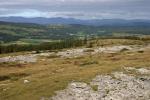 Bowfell and Langdales on skyline. From the cairn.