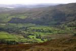 Kentmere below.The backbone ridge of Long Crag on the fell across the beginning of the climb to Sallows.