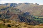 Across Grisedale,stretching from R. to L. Birker Moor,Striding Edge and Helvellyn.