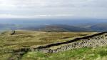 The long walk following the wall down from Whernside.